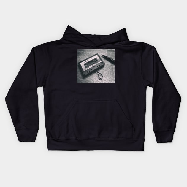 Tape deck Kids Hoodie by Ding Dang